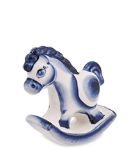 ГЛ- 954 Фигурка «Лошадка-Качалка» мал. (Гжельский фарфор)