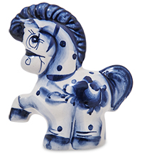 ГЛ- 950 Фигурка «Лошадка-Буран» (Гжельский фарфор)