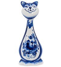 ГЛ- 160 Фигурка «Кот-Гарик» (Гжельский фарфор)