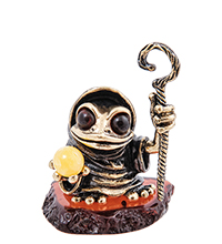 AM- 613 Фигурка «Черепаха Гримхильда» (латунь, янтарь)