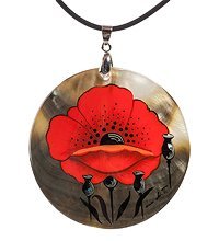 ШК-55/ 48-A Кулон из перламутра «Мак»