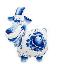 ГЛ- 985 Фигурка «Коза-Дереза» бол. (Гжельский фарфор)