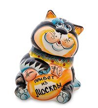 ГЛ- 346 Фигурка «Кот-А кому сейчас легко?» цв. (Гжельский фарфор)