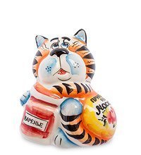 ГЛ- 350 Фигурка «Кот-Сластена» цв. (Гжельский фарфор)