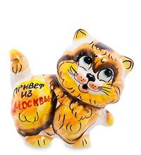 ГЛ- 364 Фигурка «Кот-Пушистик» цв. (Гжельский фарфор)