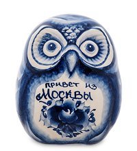 ГЛ- 375 Фигурка «Сова-Софья» (Гжельский фарфор)