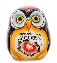 ГЛ- 376 Фигурка «Сова-Софья» цв. (Гжельский фарфор)