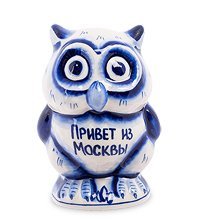 ГЛ- 379 Фигурка «Сова» бол. (Гжельский фарфор)