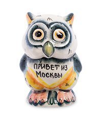 ГЛ- 380 Фигурка «Сова» бол. цв. (Гжельский фарфор)