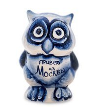 ГЛ- 381 Фигурка «Сова» ср. (Гжельский фарфор)
