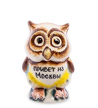 ГЛ- 382 Фигурка «Сова» ср. цв. (Гжельский фарфор)