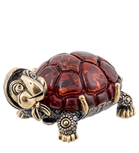 AM-1359 Фигурка «Черепаха» (латунь, янтарь)