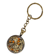 AM-1614 Брелок «Зодиак Петух» (латунь, янтарь)