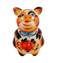 ГЛ- 462 Магнит «Свинка»  цв. (Гжельский фарфор)