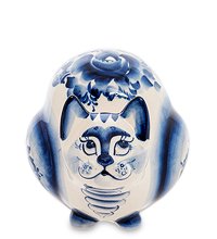 ГЛ- 517 Копилка «Кошечка» (Гжельский фарфор)