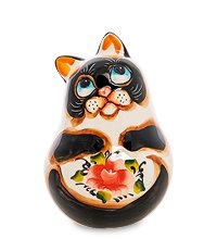 ГЛ- 518 Фигурка «Котик» цв. (Гжельский фарфор)