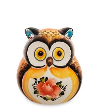 ГЛ- 639 Фигурка «Сова Филя» цв. (Гжельский фарфор)