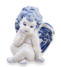 ГЛ- 021 Фигурка «Ангелочек» (Гжельский фарфор)