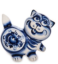 ГЛ- 677 Фигурка «Кот Пафнутий» (Гжельский фарфор)