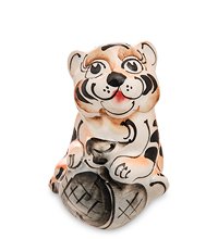 ГЛ- 040 Фигурка «Тигренок с мешком» цв. (Гжельский фарфор)