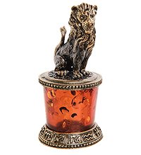 AM-2769 Фигурка «Знак зодиака-Лев» (латунь, янтарь)