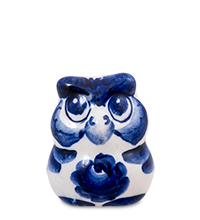 ГЛ- 268 Фигурка «Сова» мал.(Гжельский фарфор)