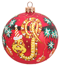 НФШ-1163/1 Ел. украшение Шар «Веселая змея» 100 мм