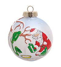 НФШ-1617/1 Ел.украшение Шар «Дед Мороз со змеей» 85 мм