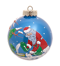 НФШ-1617/3 Ел.украшение Шар «Дед Мороз со змеей» 85 мм