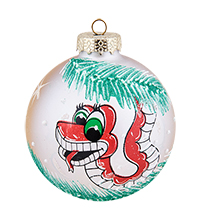 НФШ-1706 Ел.украшение Шар «Змея» желтый 85 мм