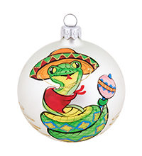 НФШ-1707 Ел.украшение Шар «Змея» белый 80 мм