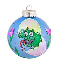 НФШ-1708/2 Ел.украшение Шар «Змея» голубой 85 мм