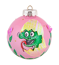 НФШ-1708/4 Ел.украшение Шар «Змея» розовый 85 мм