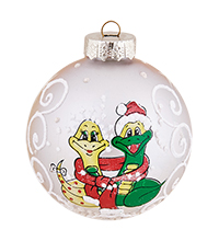 НФШ-1709/2 Ел.украшение Шар «Парочка змей» 85 мм