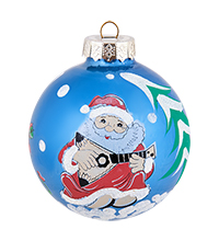 НФШ-1714/1 Ел.украшение Шар «Дед Мороз со Змеей» 85 мм