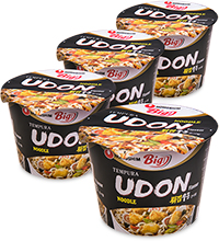 ER- 80 Лапша «Нонгшим» Удон не сушеная BIG BOWL 4шт х 111г, Корея