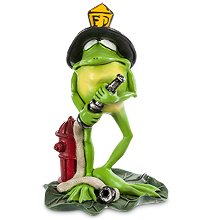 RV-299 Фигурка лягушка «Пожарный» (W.Stratford)