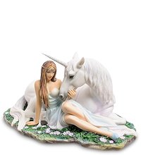 WS-265 Статуэтка Девушка и Единорог «Чистое сердце»
