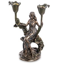 WS-971 Статуэтка-подсвечник «Девушка с цветами»