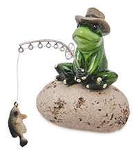 MN-303 Фигурка «Лягушка на рыбалке»