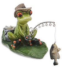 MN-326 Фигурка «Лягушка на рыбалке»