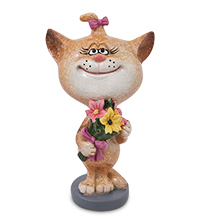 MN-367 Фигурка «Кошка с цветами»